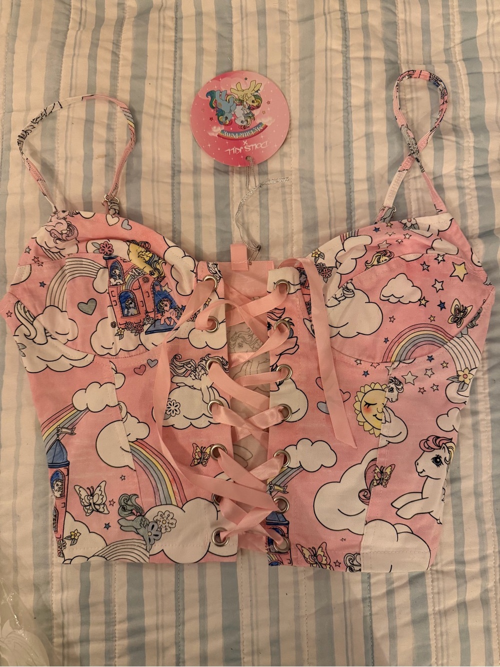 Dolls Kill my little pony Lace-Up Crop Top